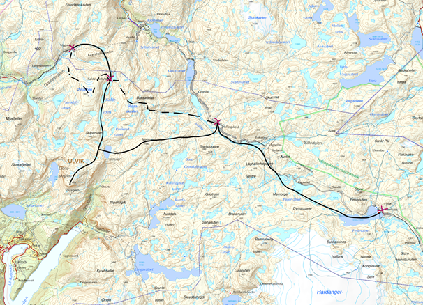 A map of a mountain with a routeAI-generated content may be incorrect.