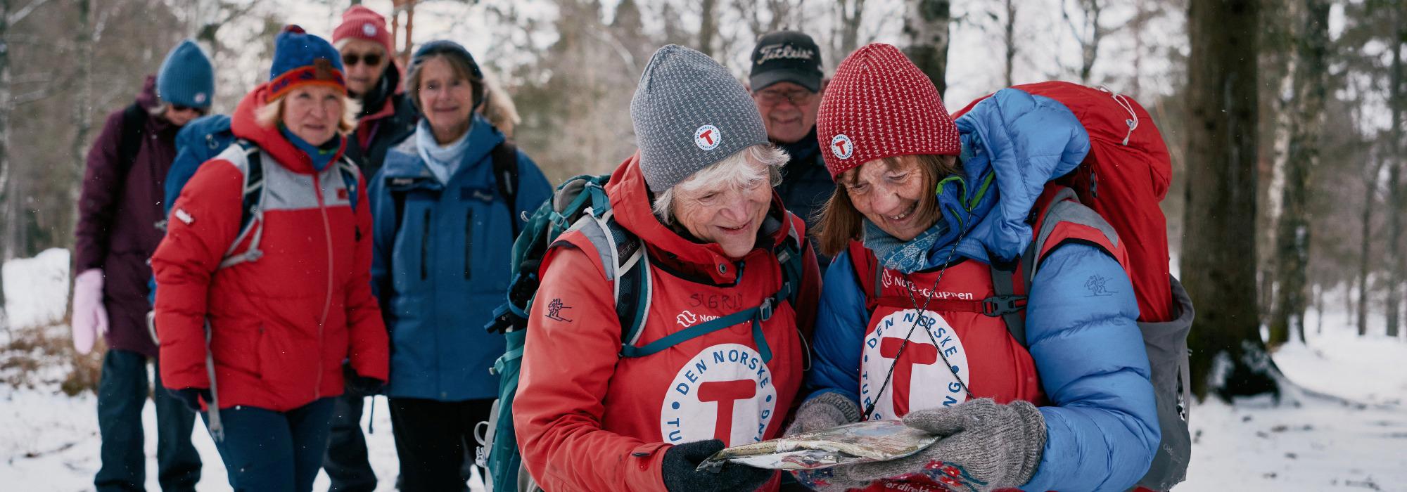 Ukjente og tråkkede stier i stille vinterskog