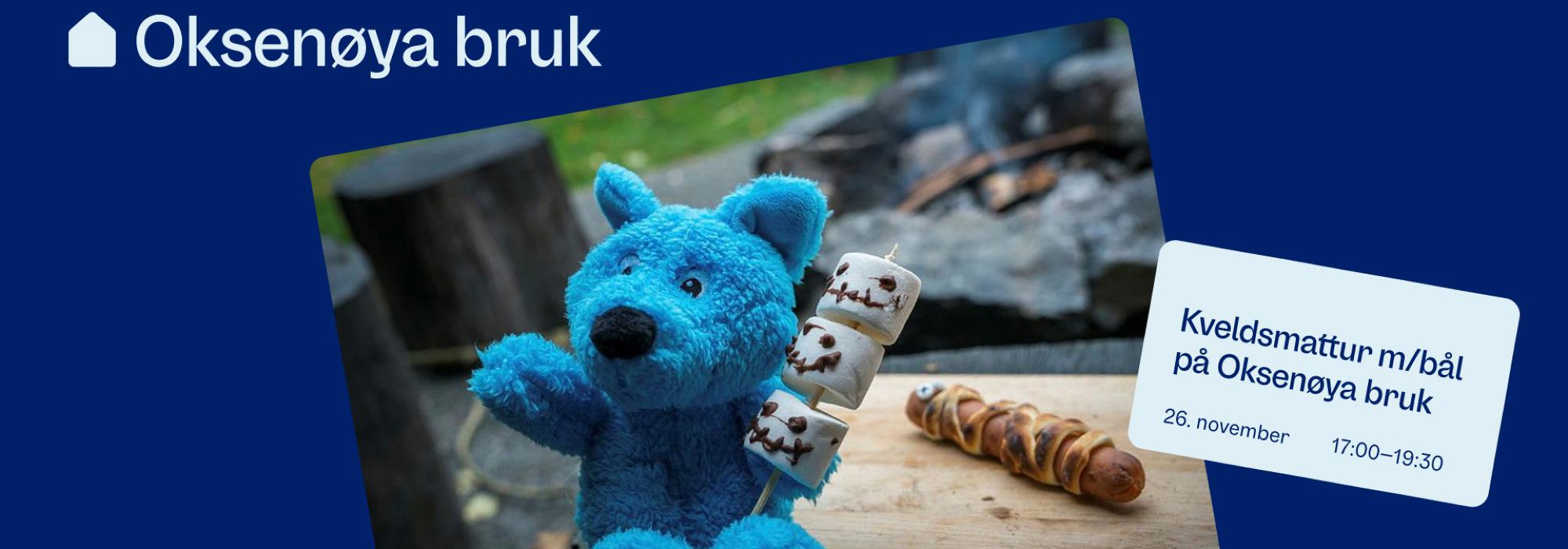 Kveldsmattur og Bålkos på Oksenøya Bruk for barnefamilier