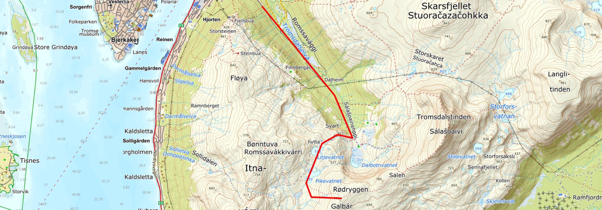 DNT Fjellsport Troms - Onsdagstur, Skitur djupdalen/Rødekorshytta