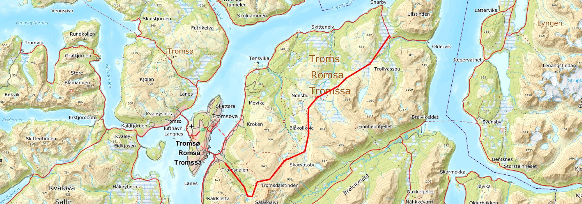 DNT Fjellsport Troms - Fullmånetur, Snarbyeidet - Tromsdalen
