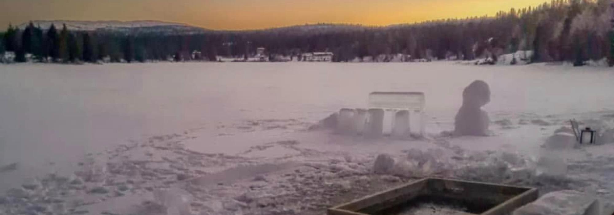 Vinterbading ved Vollsdammen -