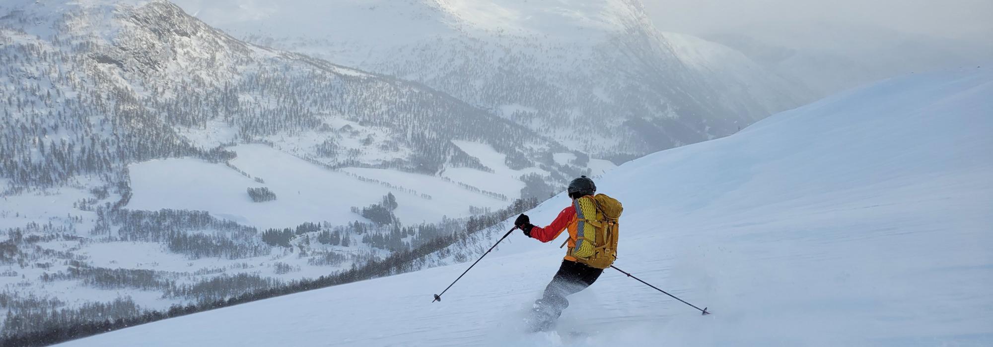 Pudder og ski i Jordalen