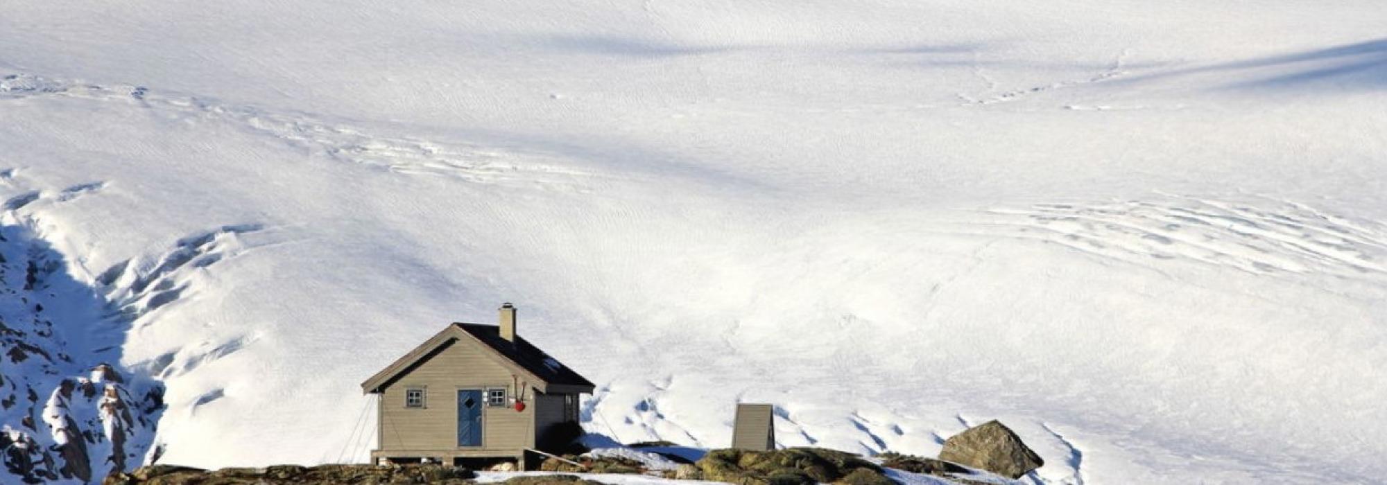 Skitur til Sauabrehytta - Ved foten av Folgefonna
