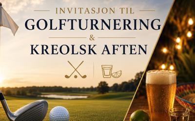 Invitasjon til Golfturnering og Kreolsk aften, torsdag 20. august kl 11:00